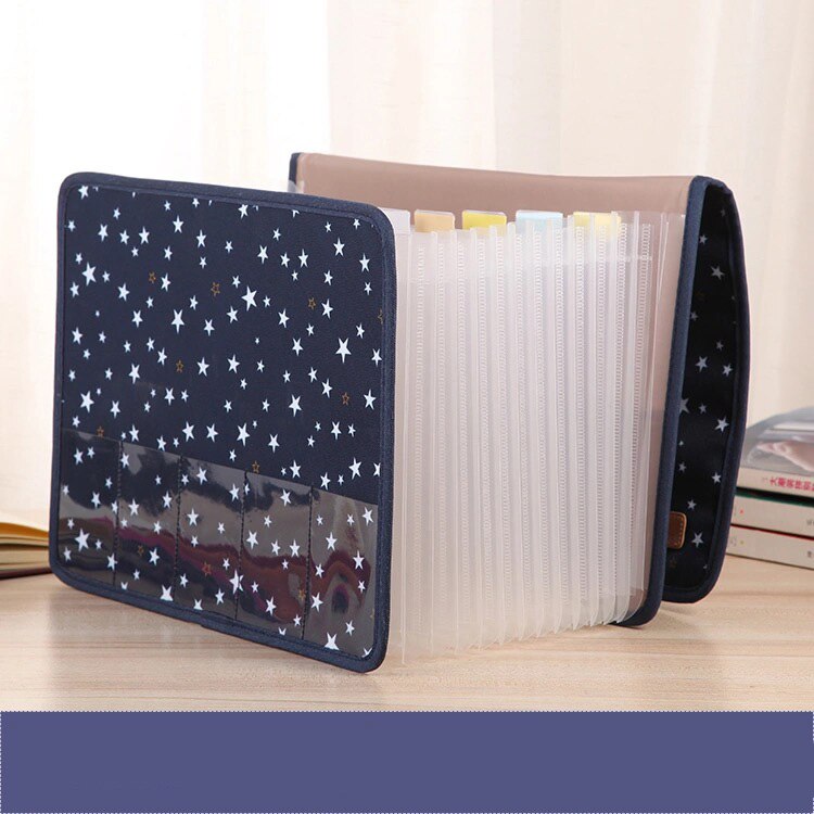 Documents Folders A4 Large-capacity File Bag 12 Pockets Portable Filing Cabinet Expandable Briefcase Office Accessories: A