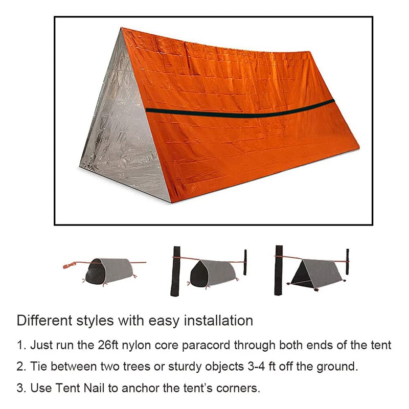 Toptente de survie pour 2 personnes, avec sac de couchage d&#39;urgence, étanche, abri d&#39;urgence