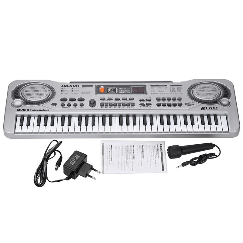 61-Key Keyboard Piano Piano Led Instrument Keyboard 21-Inch Music Education Double-Row Electronic Piano Children Beginner Electr