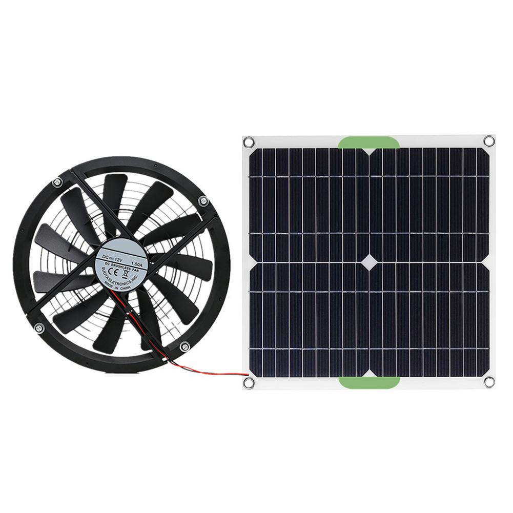 12V Silicon Solar Exhaust Fan Extractor Fan For Room Ventilation Silent Fan: Default Title