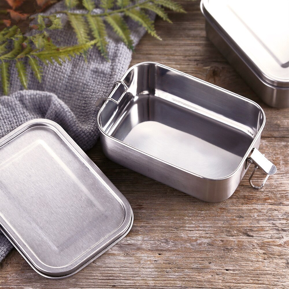 Leakproof Stainless Steel Bento Lunch Box Leak-proof Lid 1400ML Food Container with Removable Divider For Adults or Kids