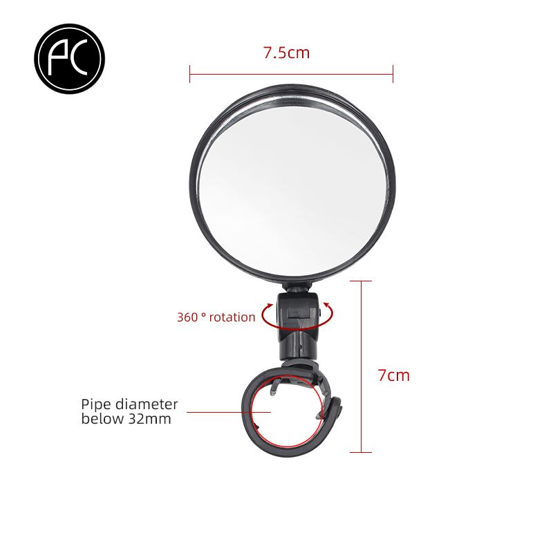 PCycling bicicleta espejo retrovisor bicicleta MTB ciclismo Amplia gama Back Reflector de mirilla ángulo ajustable manillar Mini espejos: G