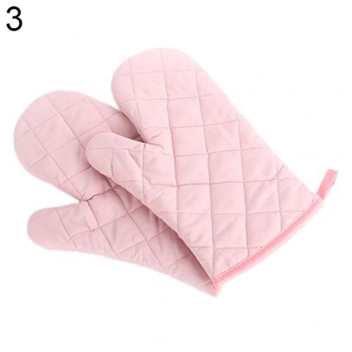 Guanto da forno professionale in cotone resistente al calore protettore da cucina supporto per pentole guanto da cucina forniture da forno: Colore rosa