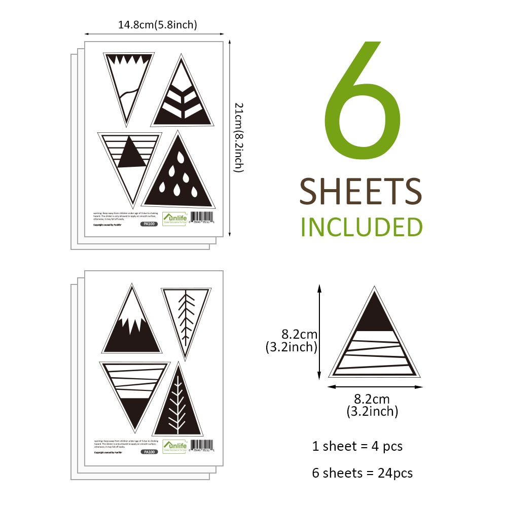 Geometry Hills Vinyl Decals DIY Woodland Mountain Wall Stickers For Kids Rooms Nursery Decor Mural Arts Poster Home Decoration