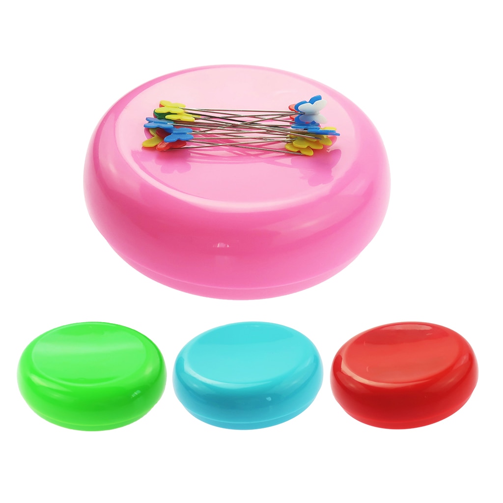 Farverige magnetiske nålepude hjem nyttige diy rund form magnetiske nåle pin pude syværktøj tilbehør
