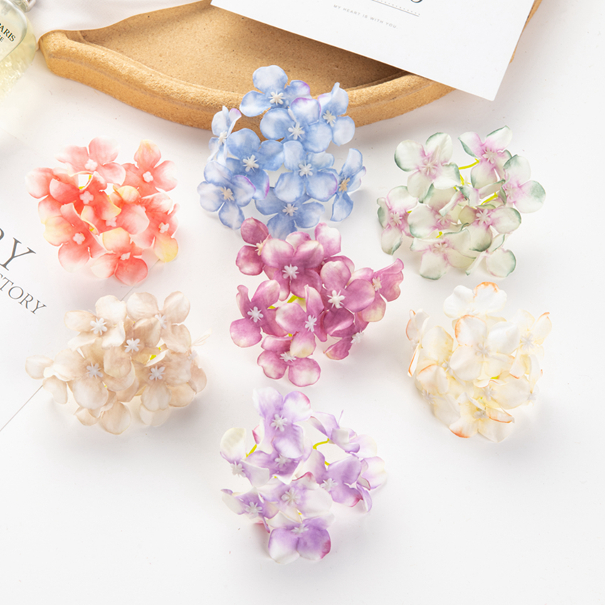 10Pcs Artificial Flowers Wedding Centerpieces for Tables Outdoor Garden Home Decoration Party Christmas Scrapbook Silk Hydrangea