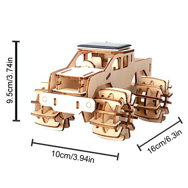 Wooden Solar Car Model Kits DIY Educational Science Toys Kits for Kids Age 8-12