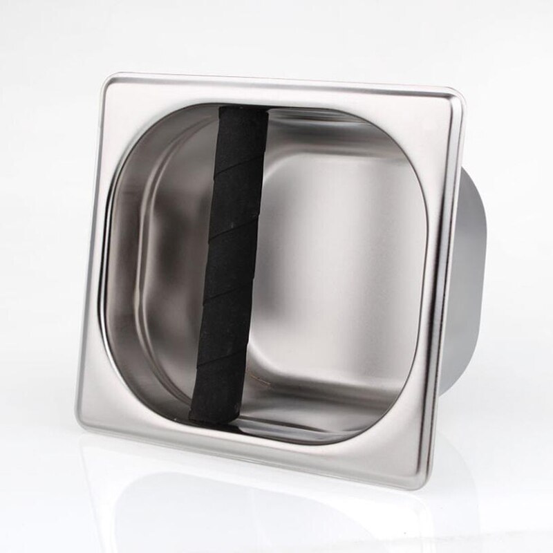 Coffee Knock Box Stainless Steel Wood Coffee Grounds Container Box Barista Coffee Residue Bucket Grind Waste Bin