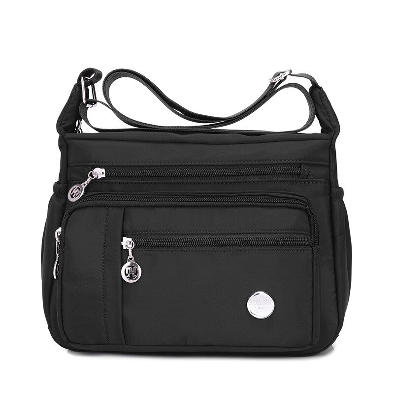 Women Shoulder Handbag Roomy Multiple Pockets Bag Ladies Crossbody Purse Tote Top Handle Satchel: Black-S