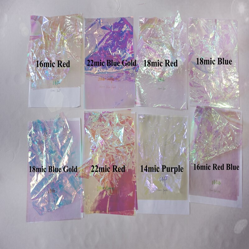 [24PCS] A4 Format Sample - MYLAR / IRIDESCENT/MAGIC FILM FOR MACHINE EMBROIDERY with 8 Color,3 pcs Per Color