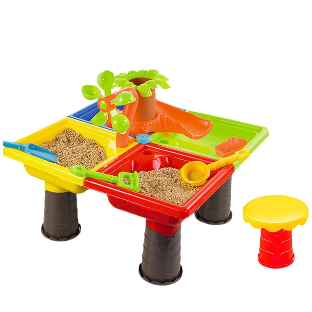 1 Set Innovatieve Glad Oppervlak Multi-Raster Spelen Tafel Speelgoed Strand Zand Tafel Draagbare Vakmanschap:  C