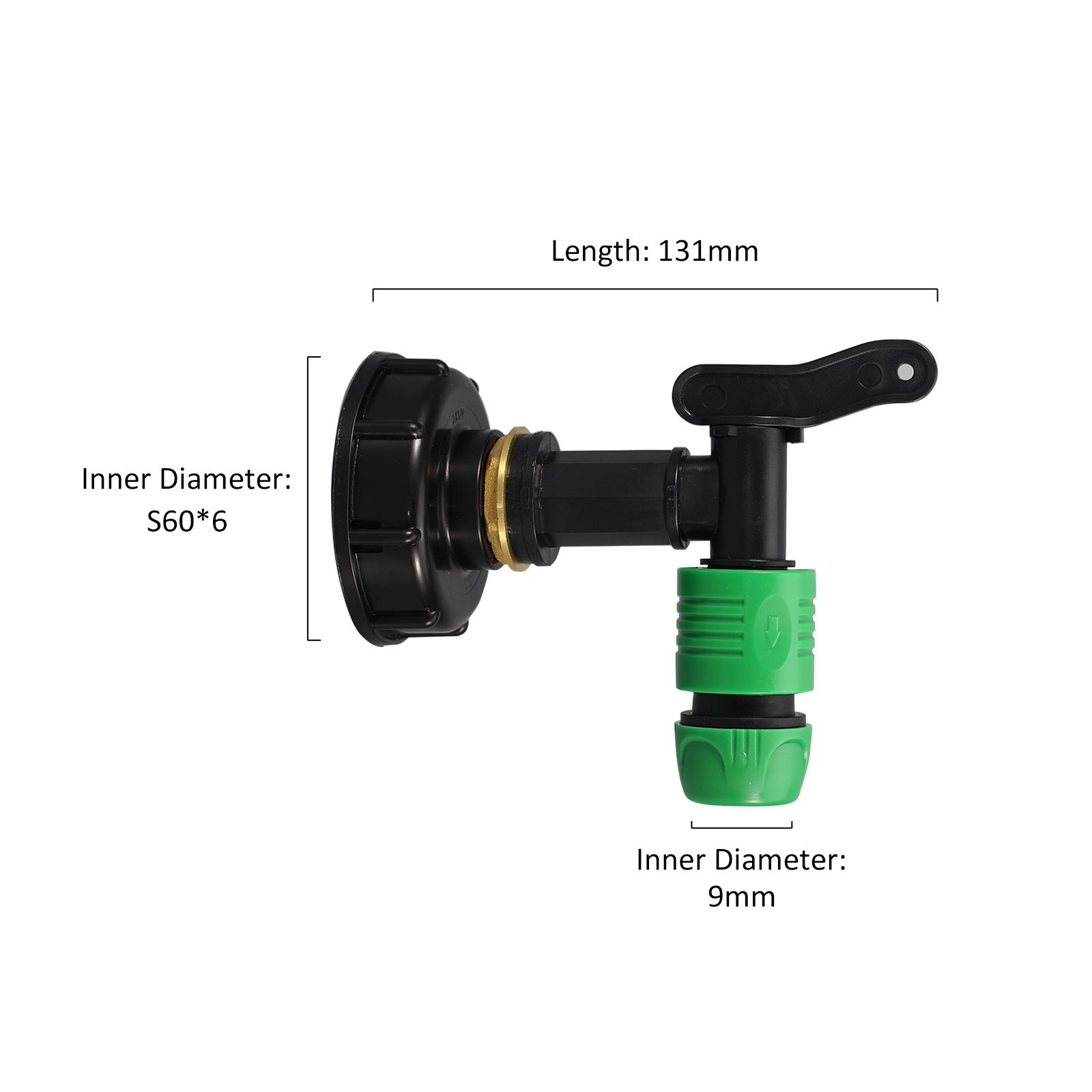 S60x6 Coarse Thread IBC Tank Tap Connecter x 1/2'' 3/4'' Water Coupling Adapter 1000L Garden Home Replacement Valve Fitting: Orange