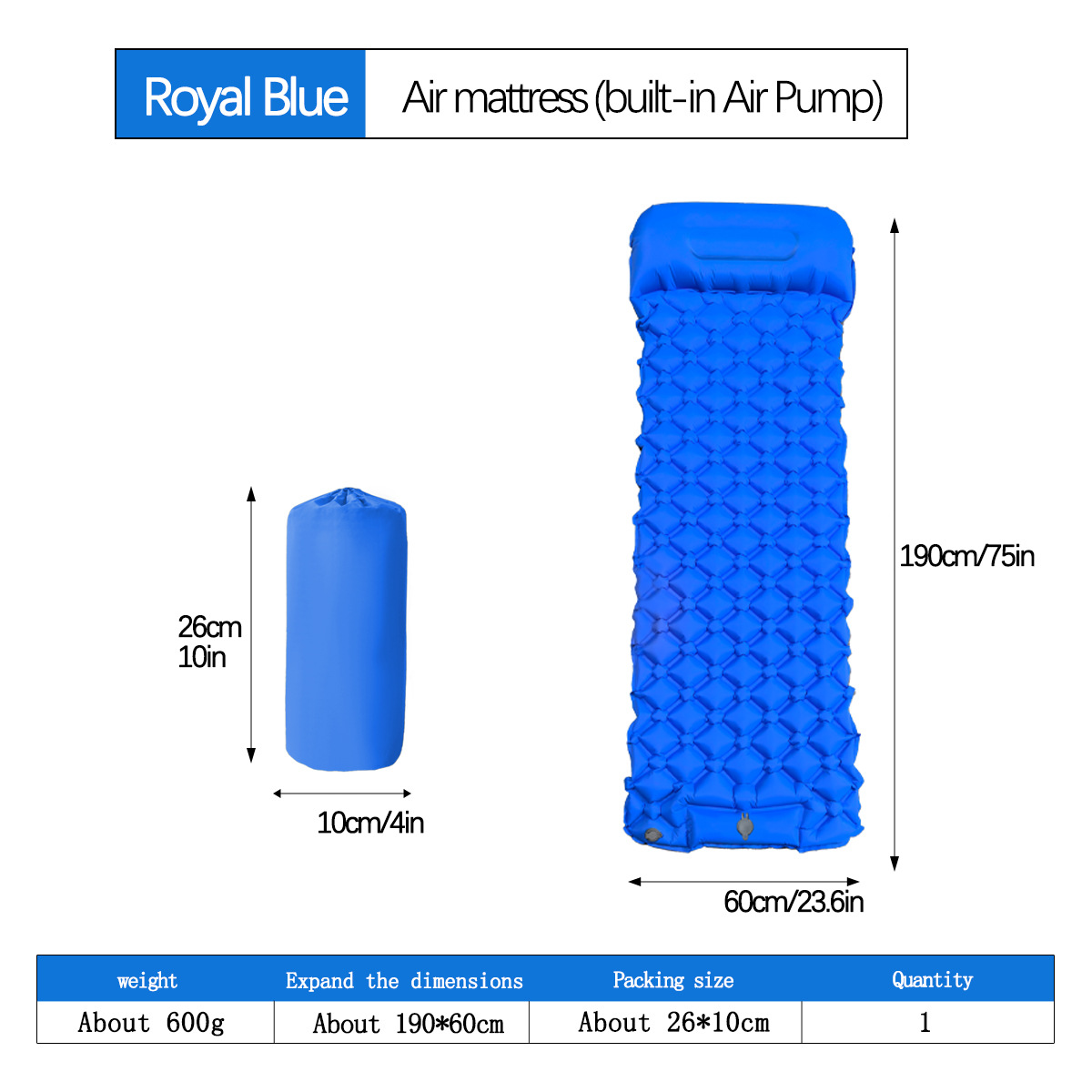 Camping Sleeping Mats -Self Inflating Sleeping Pad, Ultralight Air Mattress,Compact Sleeping Mats for Camping, Hiking, Traveling: RED