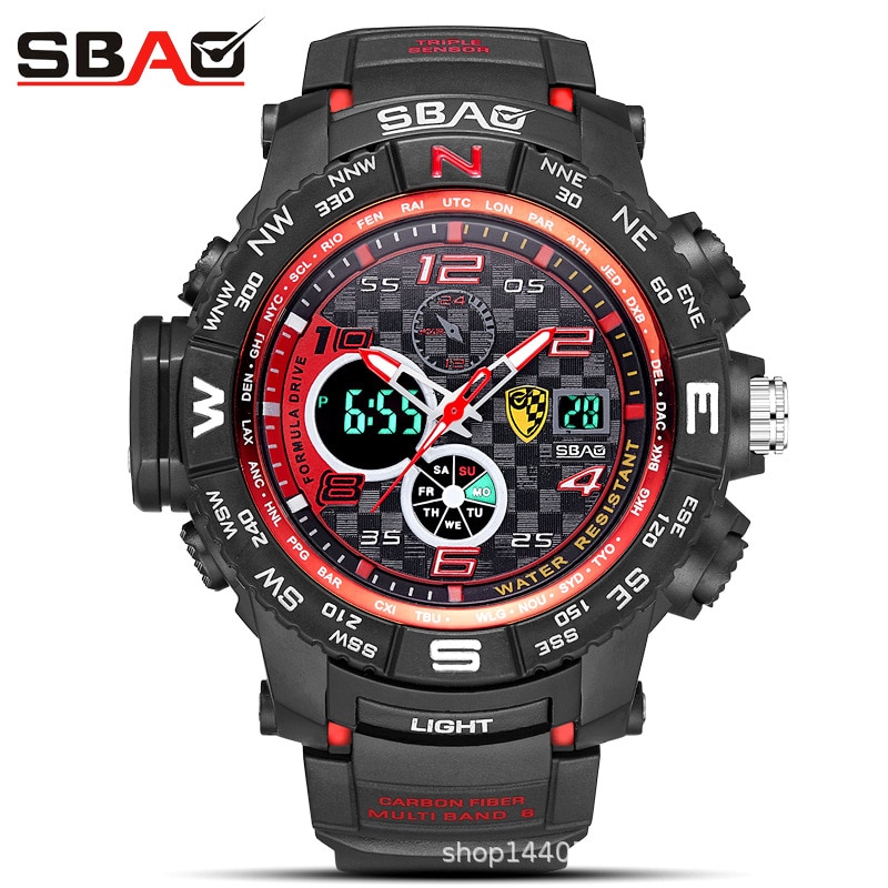 Sbao Sport Watch Men Top Brand Luxury Famous Male Clock Electronic Led Digital Wrist Watches For Hodinky Relogio Masculino