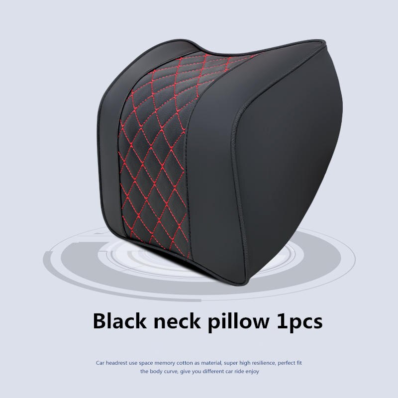 4 farger skinn midje sete støtte minne bomull nakkestøtte til sete lumbal pute sjåfør bil med Brann sesonger pute pute: Svart pute 1 stk