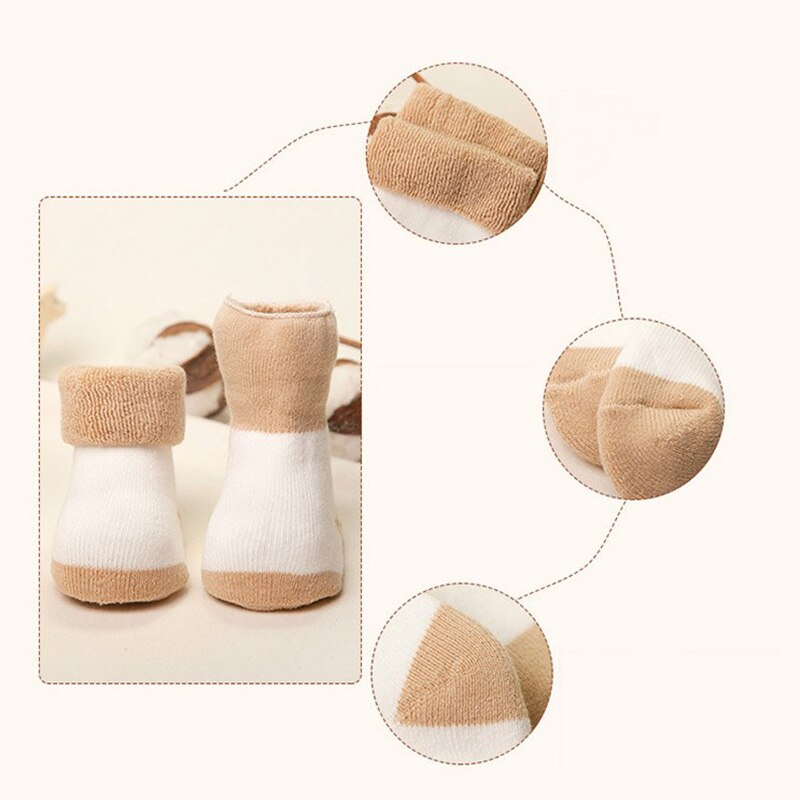 Baby Sokken 5 Pairs Pasgeborenen Winter Katoen Verdikking Unisex Korte Sokken 0-6 Maanden Baby Meisje En Jongen Sokken