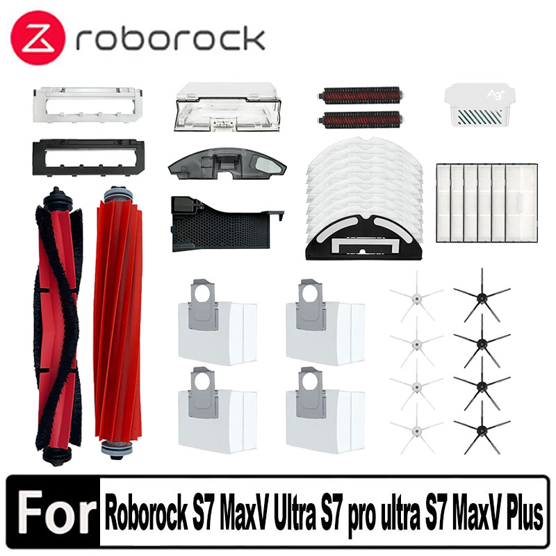 Roborock S7 MaxV ultra S7 pro ultra robot Aspirapolvere Accessori S7 MaxV più Spazzola laterale principale Mocio Filtro Hepa Parti del sacchetto per la polvere