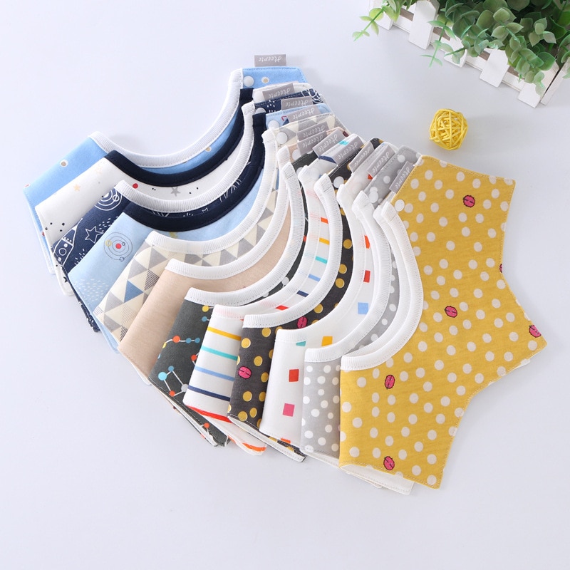Cartoon Slabbers Katoen Waterdicht Doek Slabbetjes Speeksel Handdoek Draaiende Baby Babador Voeden Kiel Infant Burp Doeken Bandana Slabbetjes
