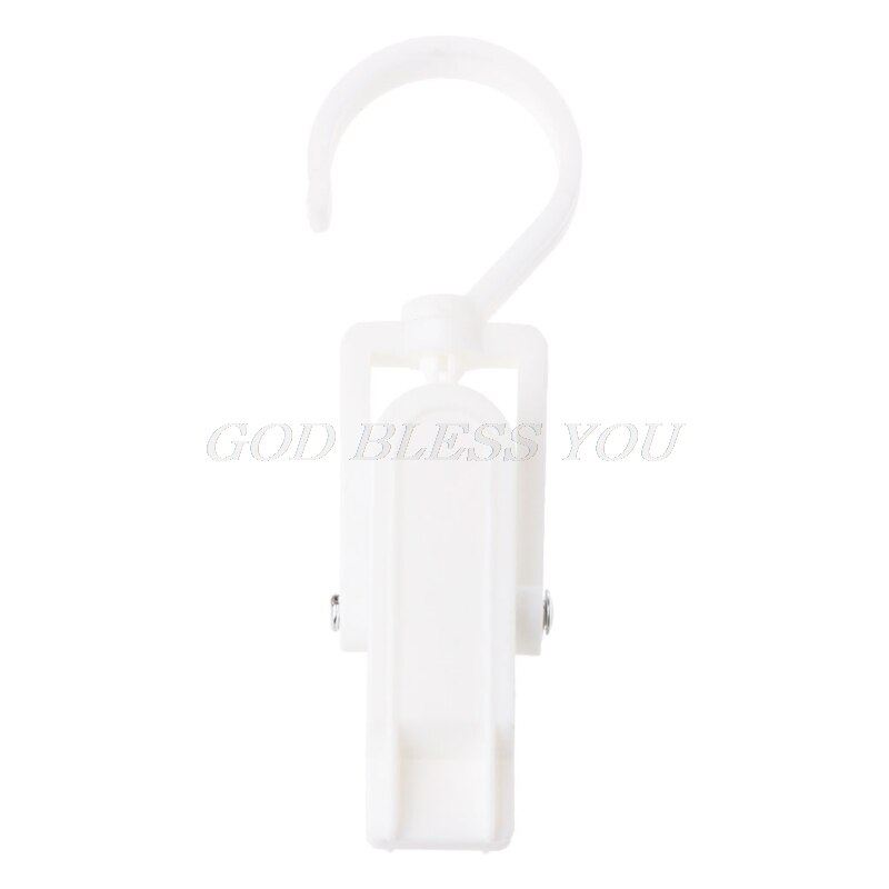Pinzas para colgar calcetines y zapatos de plástico, pinzas para colgar ropa, gancho para Cortina de ducha: White