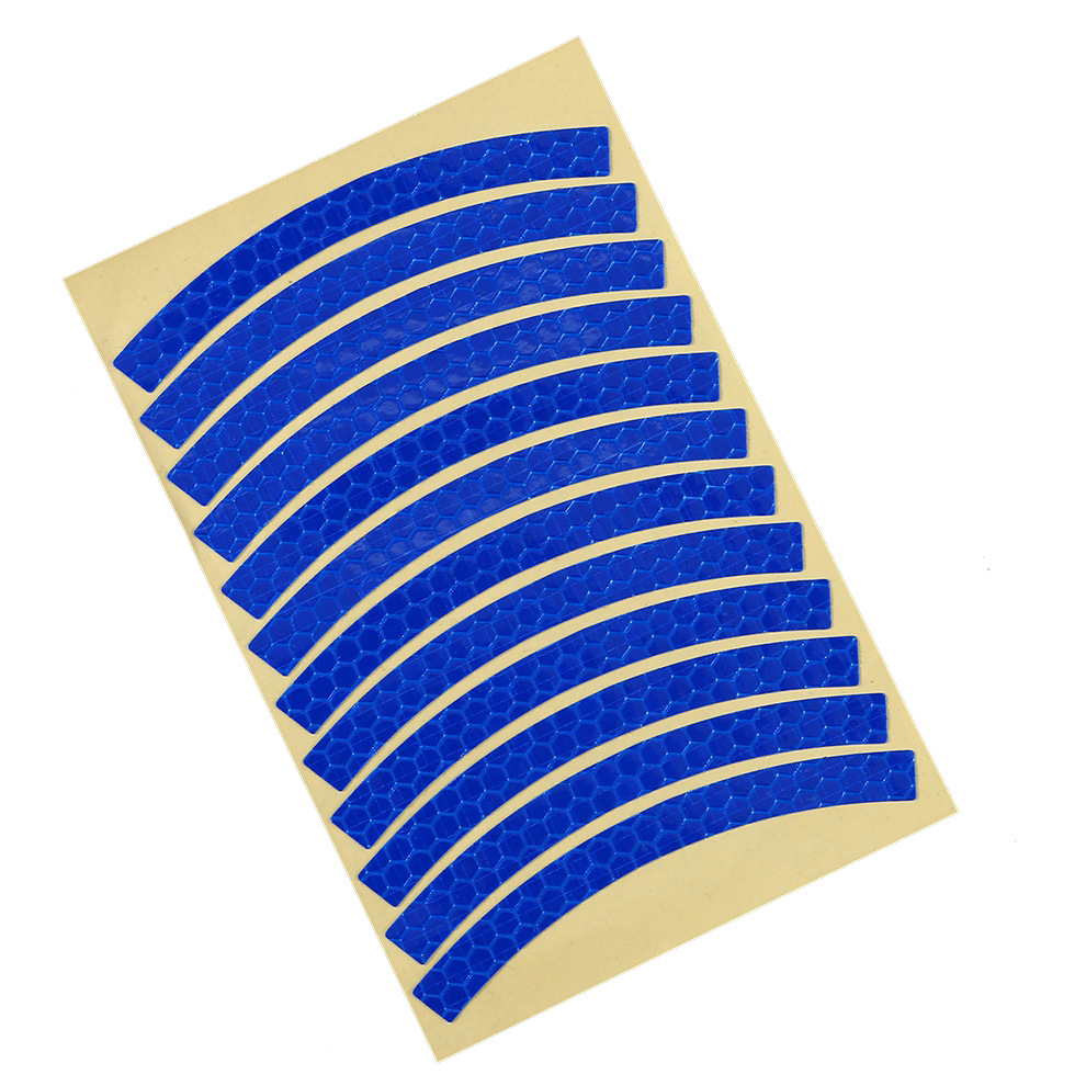 Pegatinas reflectantes para ruedas de bicicleta, cinta adhesiva fluorescente reflectante para ciclismo, pegatina decorativa de seguridad de advertencia para bicicleta de montaña, 1 ud.: Azul