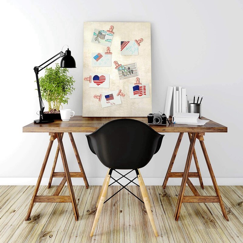 Set van 30 stuks punaises, clips en punaises voor schoolkunstprojecten op prikbord, foto's op prikbord (roségoud)