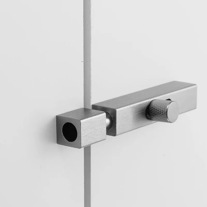 Door Lock Latch Punch-free Door Bolt Sliding Bolts Anti-theft Security Lock Aluminum Alloy Toilet Door Latch Gate Hardware