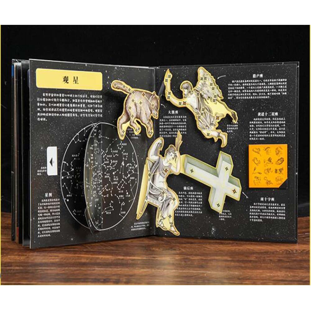 1 Book/Pack Chinese-Version Outer Space 3D Pop Up Book &amp; Solar System Science Encyclopedia Picture Enlightenment Libros
