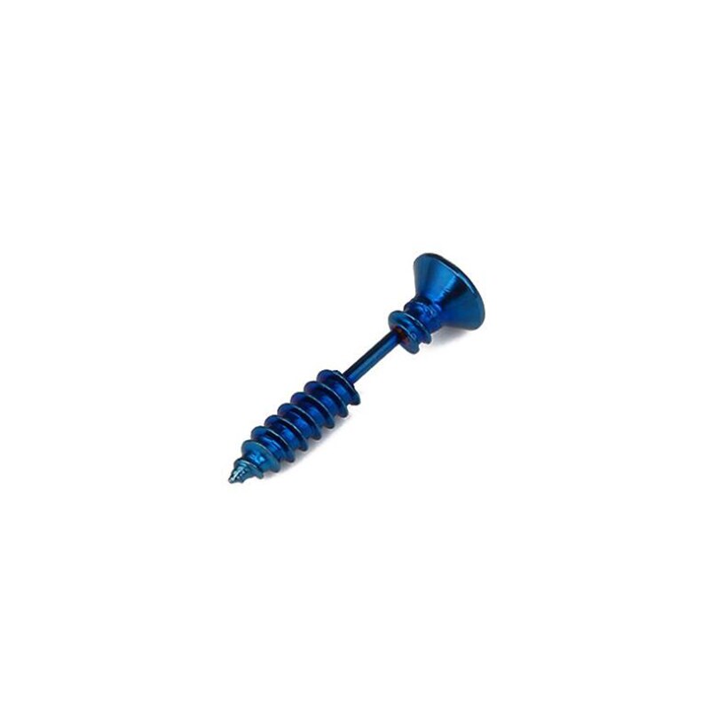 1Stck Punk Gold Schwarz Farbe Edelstahl Nagel Schraube Zucht Ohrring für Frauen &Ampere; Männer Wendel Ohr Piercings schmuck: königlich Blau