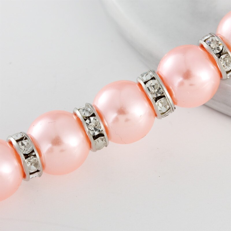 Pet Pearl Collar Dog Rhinestone Shiny Princess Necklace Cat Bow Adjustable Pendant Decoration Pet Supplies Chihuahua Accessories