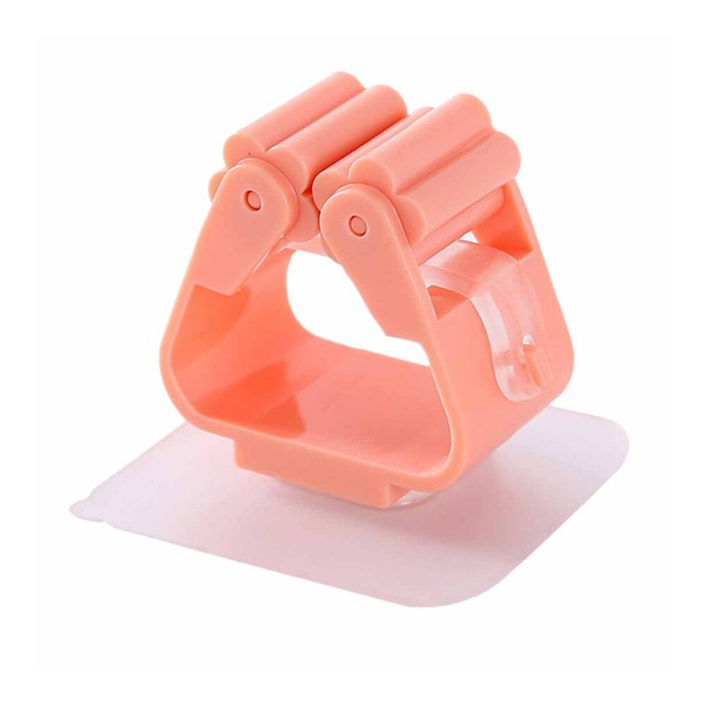 1Pc vadrouille support de balai mural support de serpillière ménage adhésif stockage balai cintre vadrouille crochet supports cuisine salle de bain organisateur: Rose