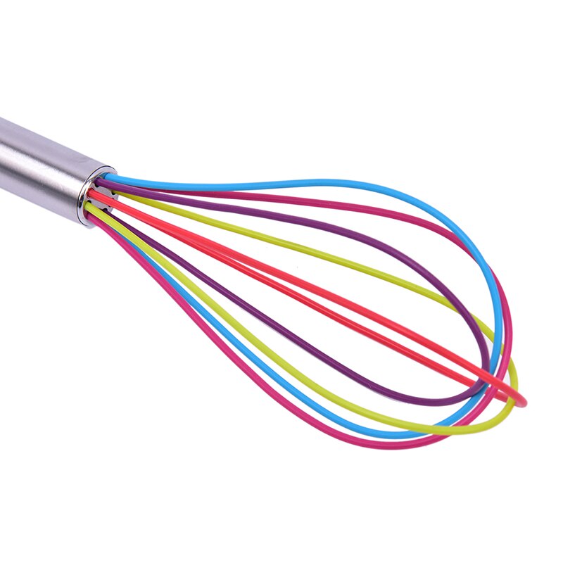 Batidor de huevos Manual giratorio multifuncional, Mini batidor de plástico para cocina, herramienta para hornear, agitador de huevos de silicona ecológico