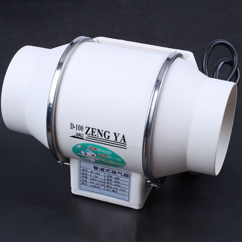 4 inch Wall Window Toilet Mountable Exhaust Fan Pressure Boost Fan Ventilator Bathroom Removal Ventilate Air Cleaning Kitchen Ba