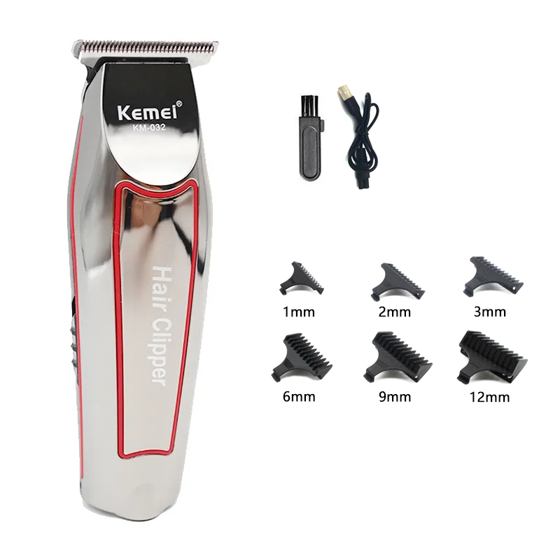 Kemei KM-032 Macchina per tagliare i capelli professionale toelettatura rifinitore per uomo Finitura Taglio di capelli senza fili clipper Rasoio elettrico Barba: Oro