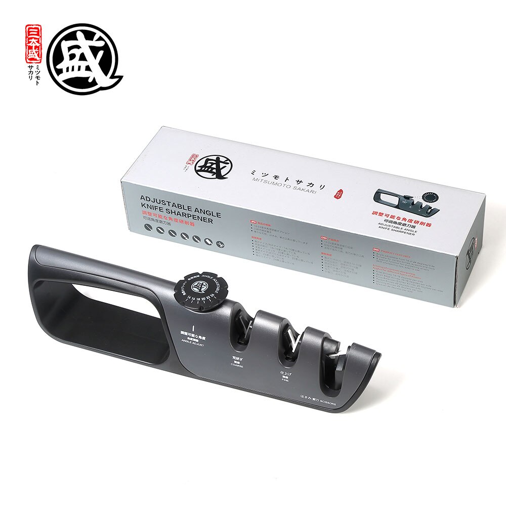 MITSUMOTO SAKARI-afilador de cuchillos ajustable 3 en 1, herramienta multifuncional japonesa para afilar, tijeras para moler