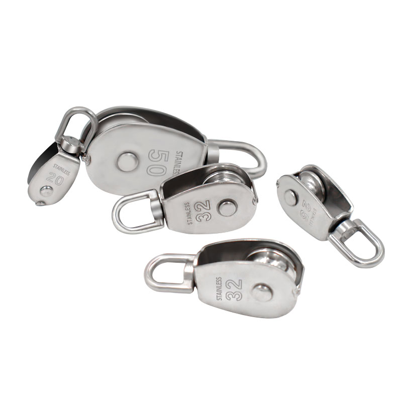 Stainless Steel Pulley M15/M20 M25 M32 Single Wheel Swivel Lifting Rope Pulley Set Lifting Wheel Tools