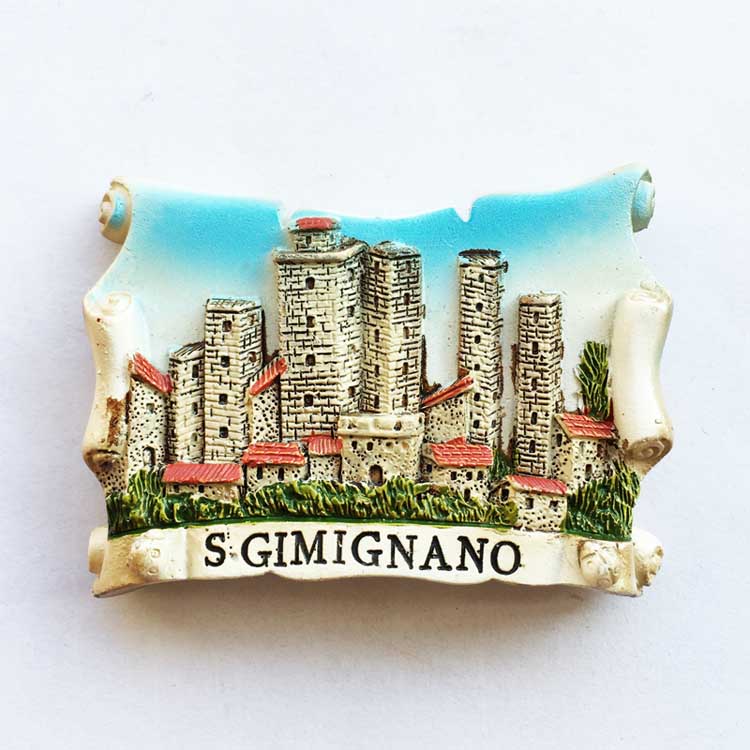 Italia hartsi jääkaappimagneetit matkailu matkamuisto toscana firenze san gimignano siena venezia jääkaappi tarrat kodin sisustus: Sgimignano 1