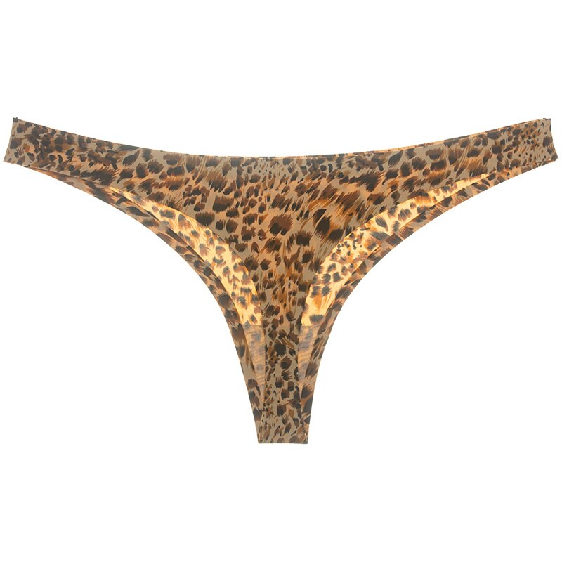 Culotte pour femmes, sous-vêtement imprimé d&#39;animaux, sans couture, string sans Trace, Lingerie, G-string, M-XL: Yellow Leopard / XL