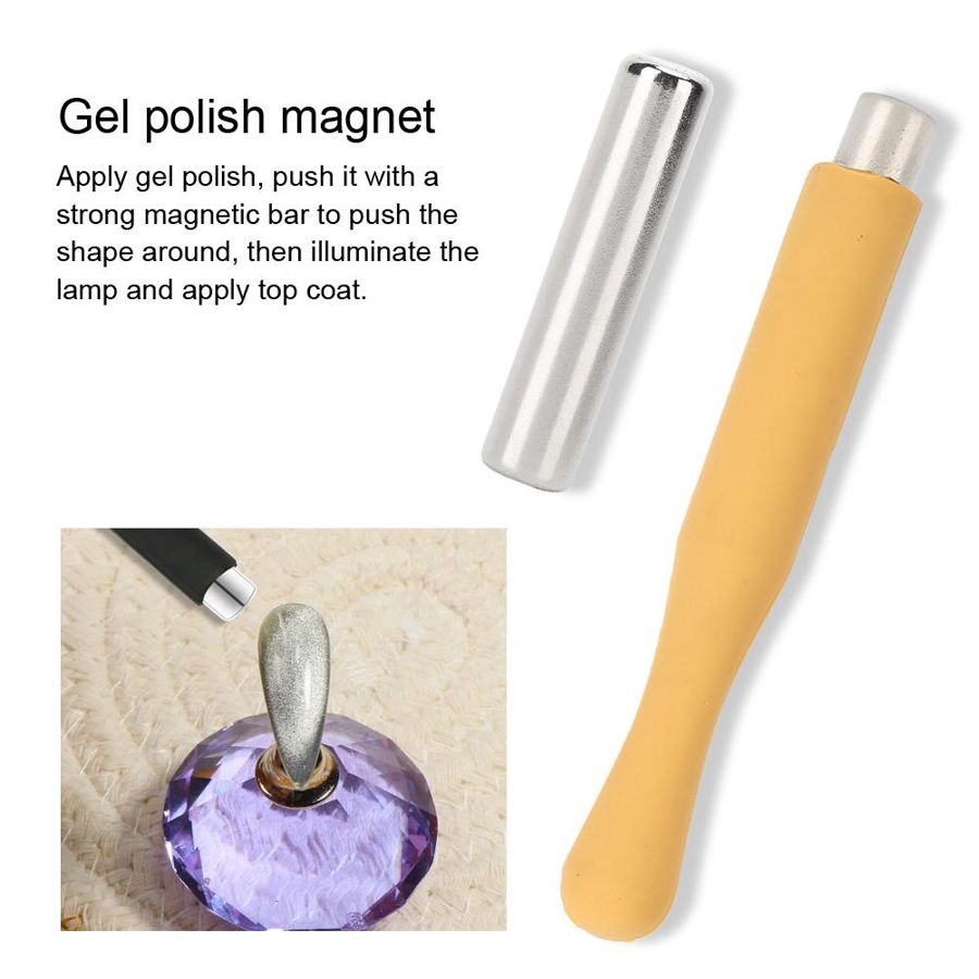 3 pièces vernis à ongles bâton magnétique UV Gel vernis cylindrique aimant bâton outil de manucure Nail Art aimant