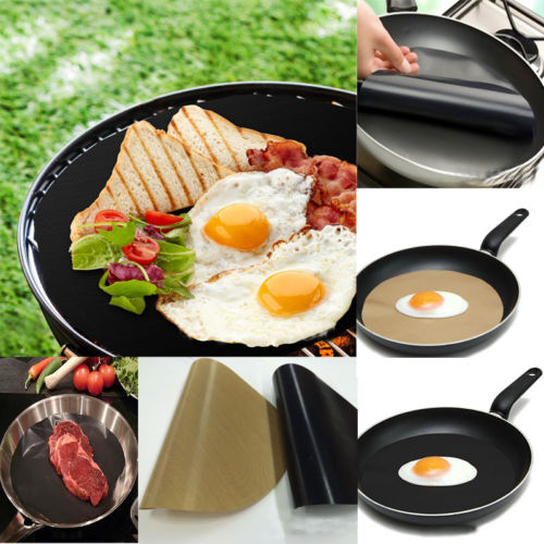 2Pcs BBQ Grill Mat Teflon Reusable Sheet Resistant Non-Stick Barbecue Bake Meat Tools