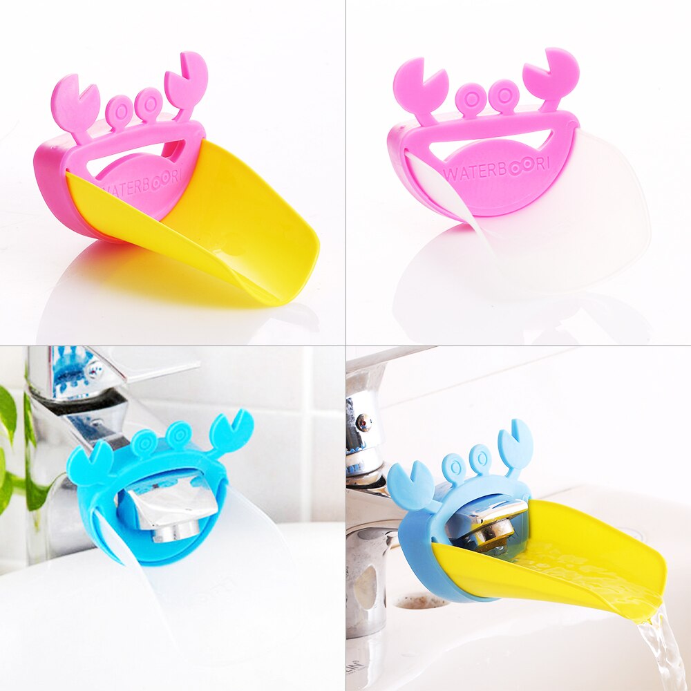 Silicone Tubs crab kids Faucet Extender children Hand Washing extender Bathroom Sink Rubber Water Reach Faucet sink