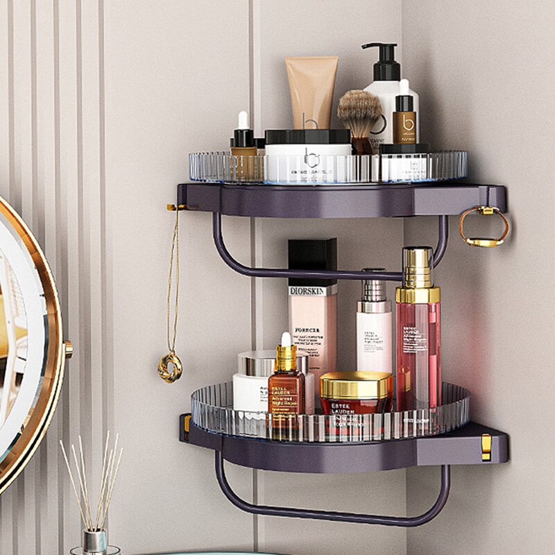 Joybos Bathroom Racks Rotating Corner Shelf Racks Bathroom Organizer Shelf Shampoo Cosmetic Storage Bathroom Accessories