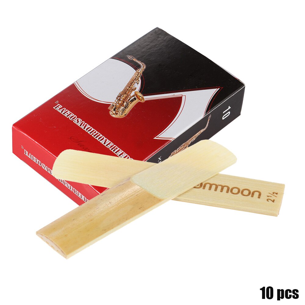 ammoon 10-pack Pieces 2.5 Bamboo Reeds for Eb Alto Saxophone Sax Strength Woodwind Instruments Parts & Accessories