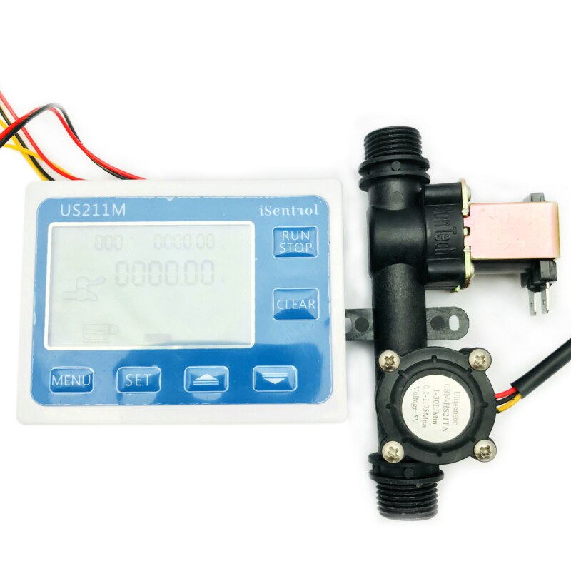 US211M Dosage Controller Flow Reader and USN-HS21TX Integrated Hall Effect Water Flow Sensor with Solenoid Valve: Default Title