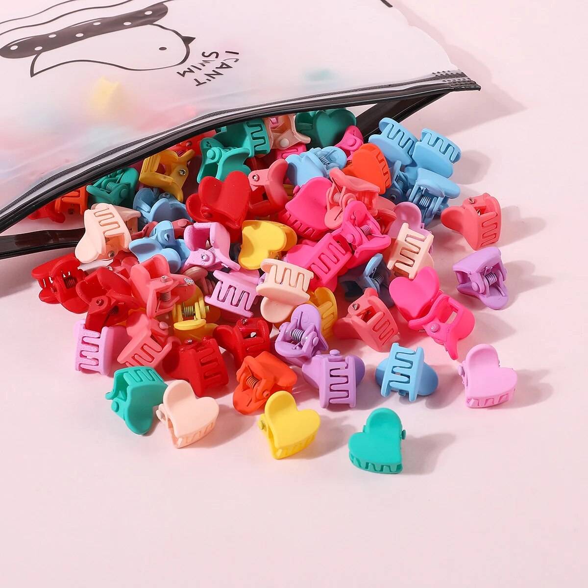 50 Uds. Pinzas para el cabello de dibujos animados bonitos para niñas, pinza pequeña con forma de flor y estrella, pinza para el pelo pequeña, horquilla dulce para niños, accesorios para el cabello de: Negro