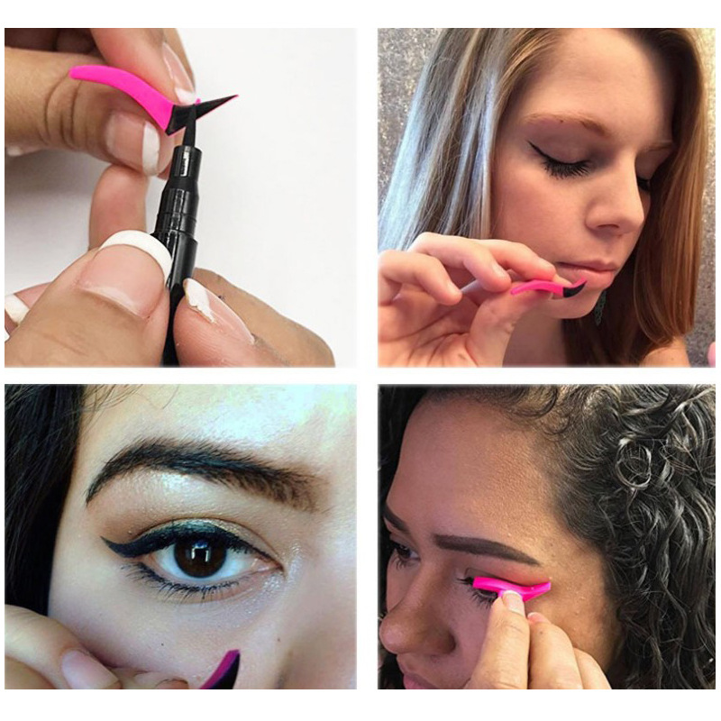 1 par eyeliner stempel skabelon stencil modeller makeup vinge stil let at makeup øjen vinge