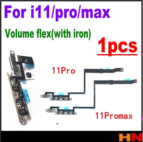 ! 1 pieza de flexión de volumen OEM para iPhone 11 Pro Max interruptor silencioso con soportes de Metal de repuesto