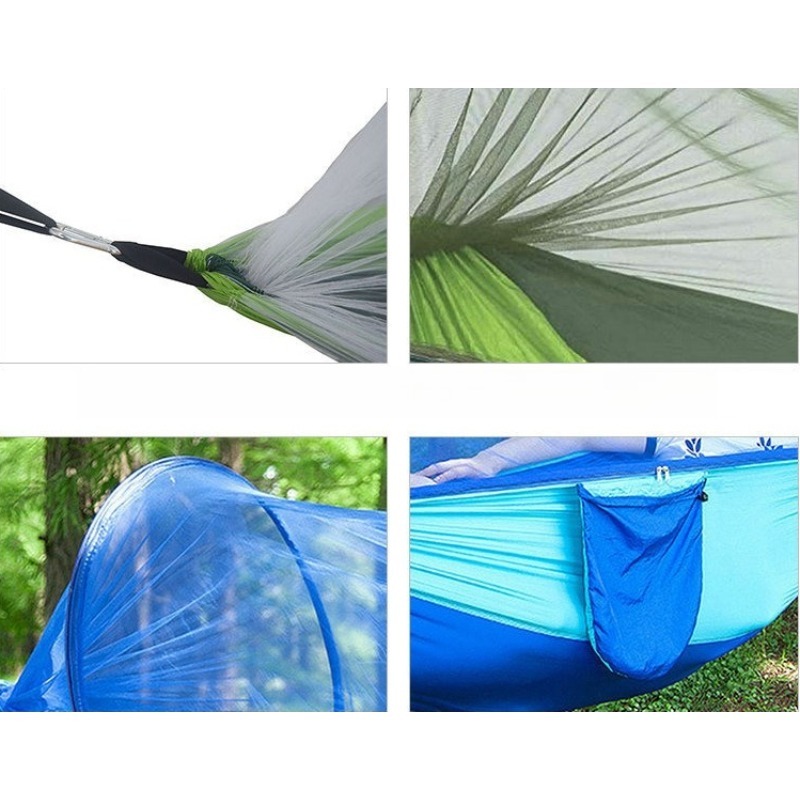 1pcs Anti-Side Flip Mosquito Proof Camping Hammock with Insect Net Portable Outdoor Hammock for Camping Lightweight Travel Bed