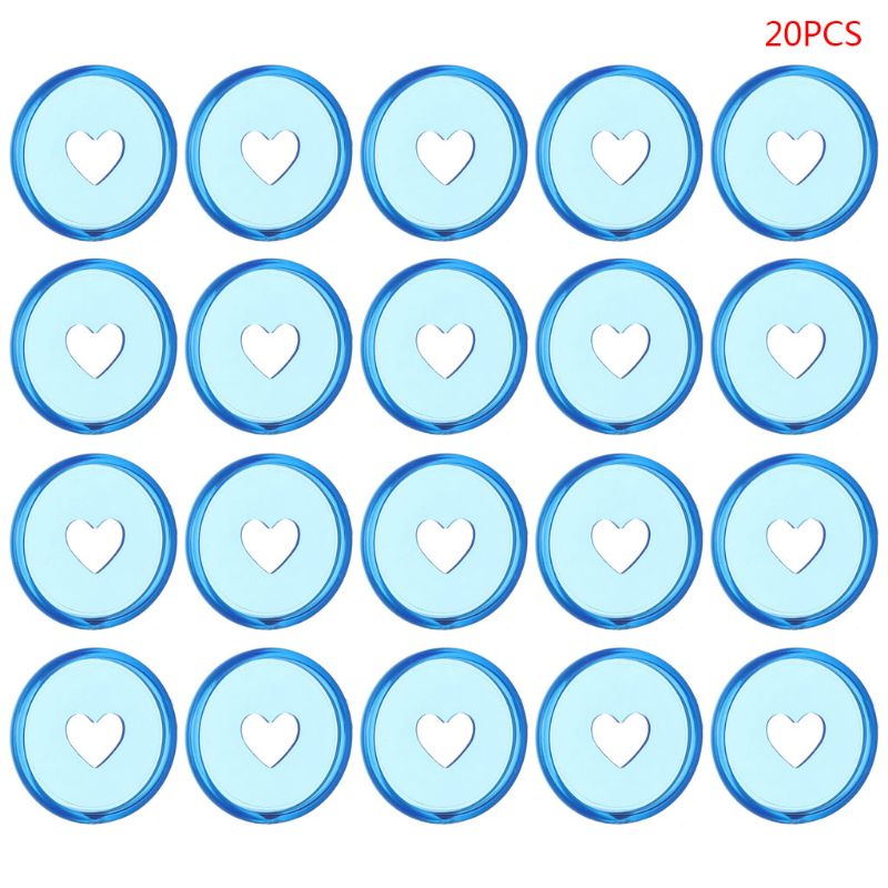 20 piezas-anillas transparentes para archivador de corazones, hojas sueltas con agujero De Seta, disco para cuaderno, 35mm, K1AB: Azul