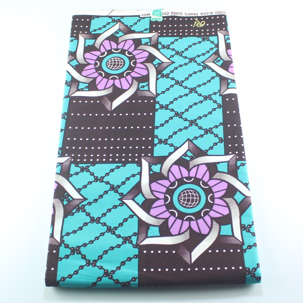 African Blue Cotton Fabric Ankara Printed Material Retail Wax African Wax Print Fabric