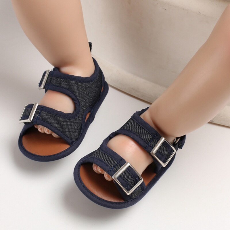 Baby Shoes Summer Cute Baby Boys First Walkers Breathable Anti-Slip Sandals Toddler Soft Soled Solid Print Shoes